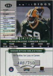 2000 Playoff Momentum #181 Na'il Diggs RC back image