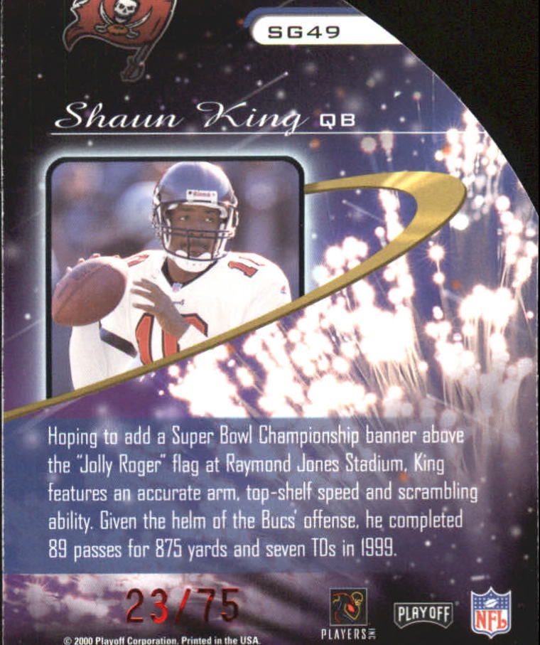 2000 Playoff Momentum Star Gazing Red Die Cuts #SG49 Shaun King back image