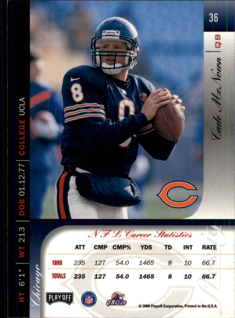 2000 Playoff Prestige #36 Cade McNown back image