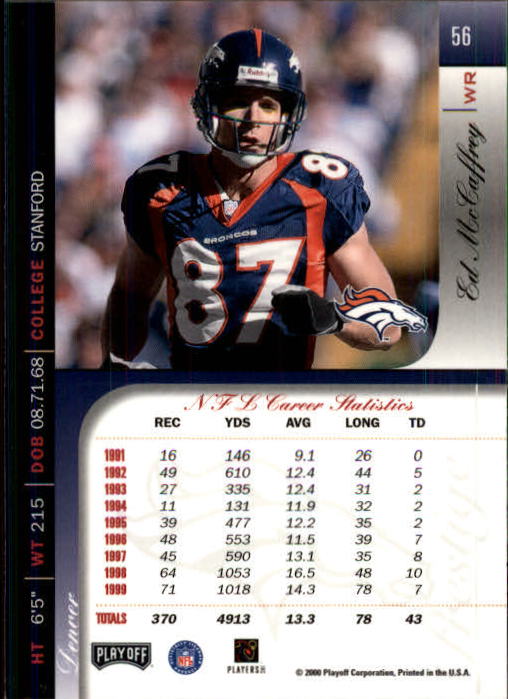 2000 Playoff Prestige Football "Main Set" Cards - Bild 63 von 223