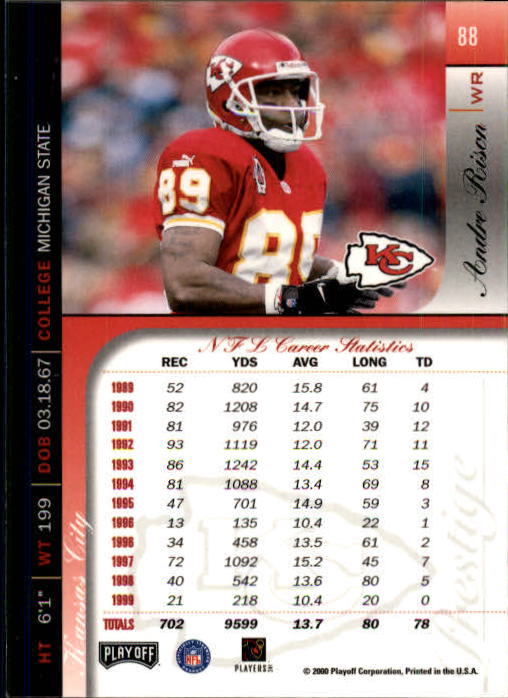 2000 Playoff Prestige Football "Main Set" Cards - Bild 93 von 223