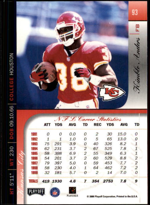 2000 Playoff Prestige Football "Main Set" Cards - Bild 99 von 223