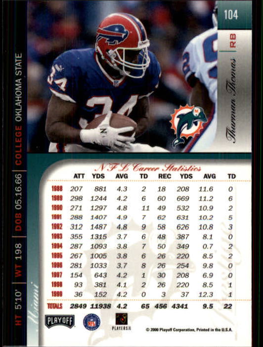 2000 Playoff Prestige Football "Main Set" Cards - Bild 107 von 223