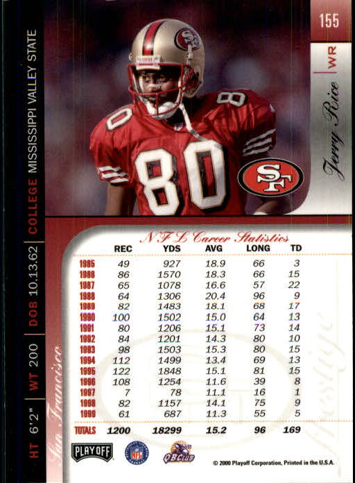 2000 Playoff Prestige Football "Main Set" Cards - Bild 159 von 223