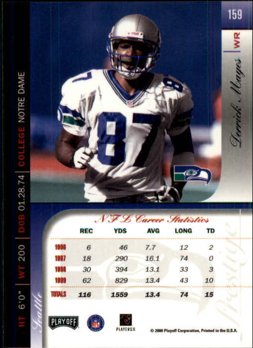 2000 Playoff Prestige Football "Main Set" Cards - Bild 165 von 223