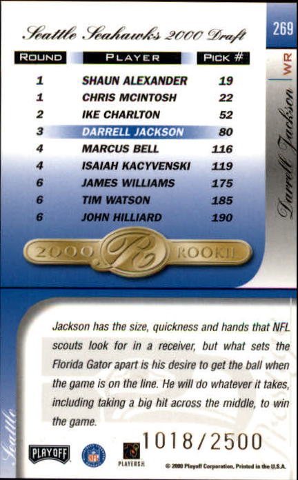 2000 Playoff Prestige Football "Main Set" Cards - Bild 215 von 223