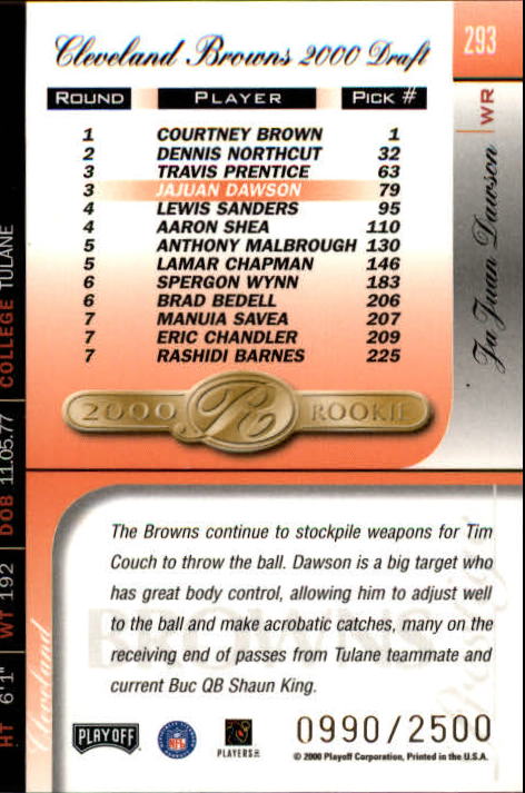 2000 Playoff Prestige Football "Main Set" Cards - Bild 221 von 223