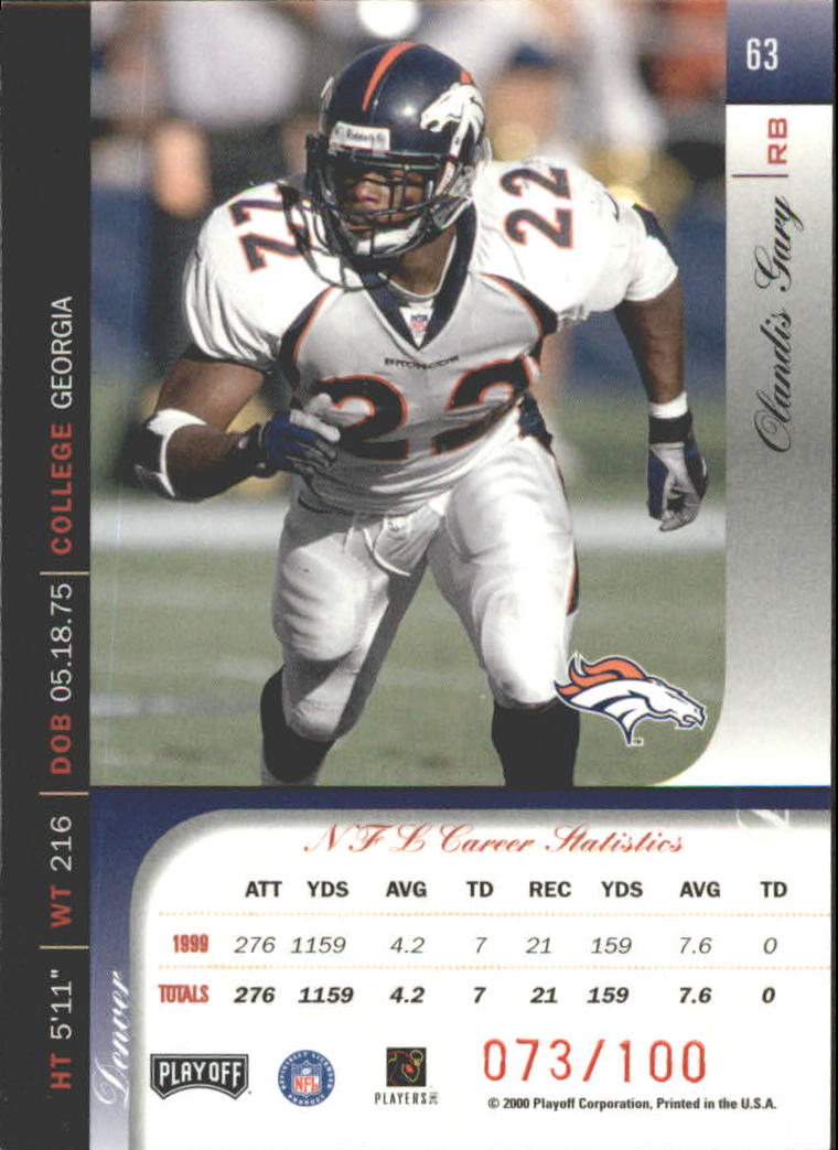 2000 Playoff Prestige Spectrum Red #63 Olandis Gary