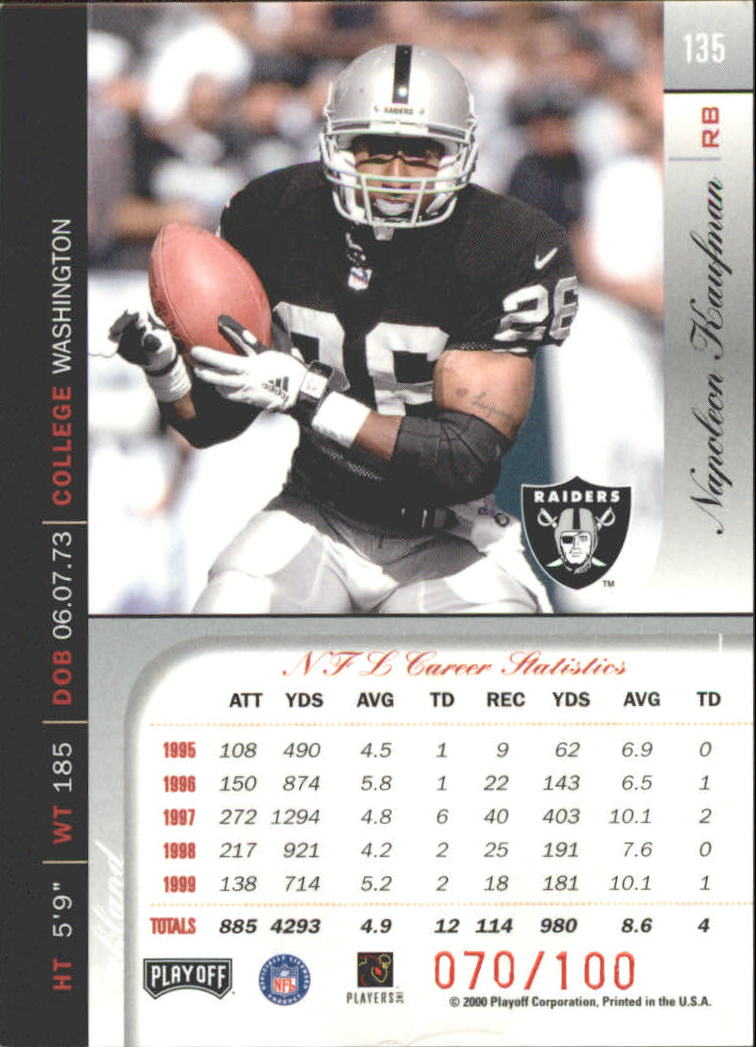 2000 Playoff Prestige Spectrum Red #135 Napoleon Kaufman