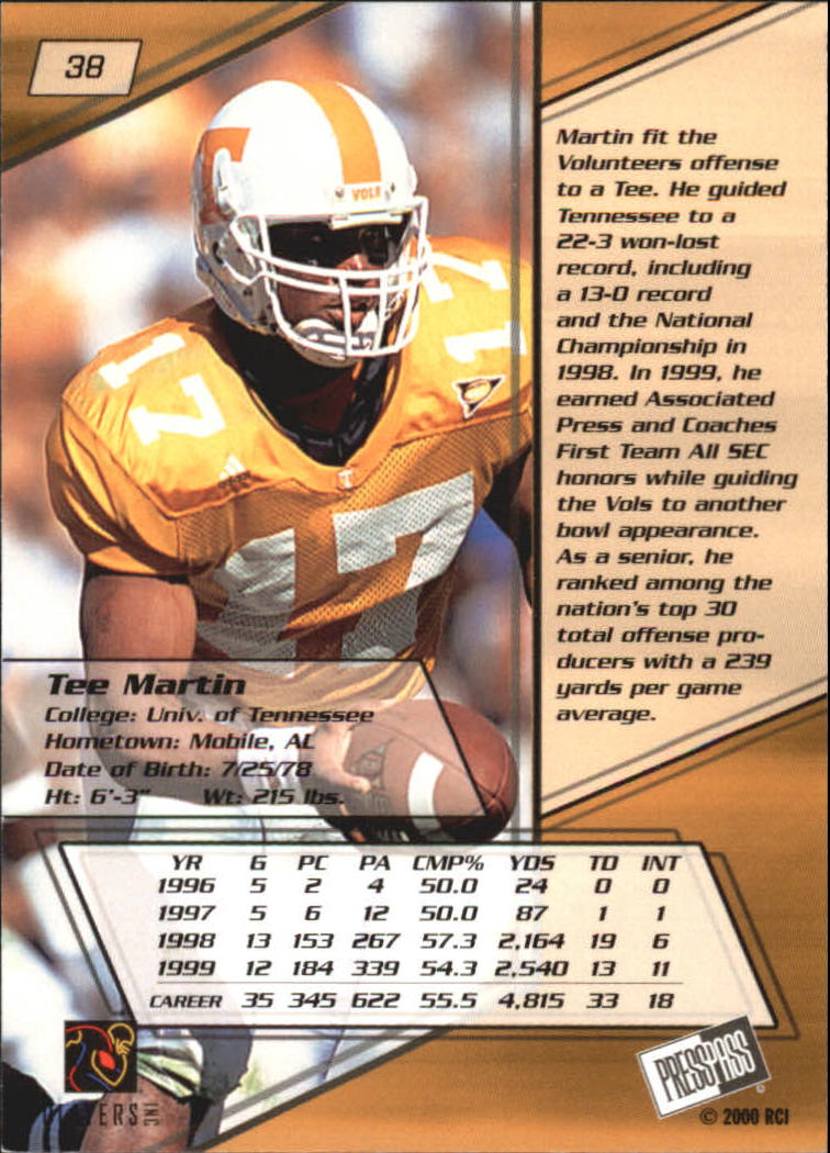 A7327- 2000 Press Pass Football #s 1-45 +Inserts -You Pick- 15+ FREE US SHIP - Picture 231 of 285