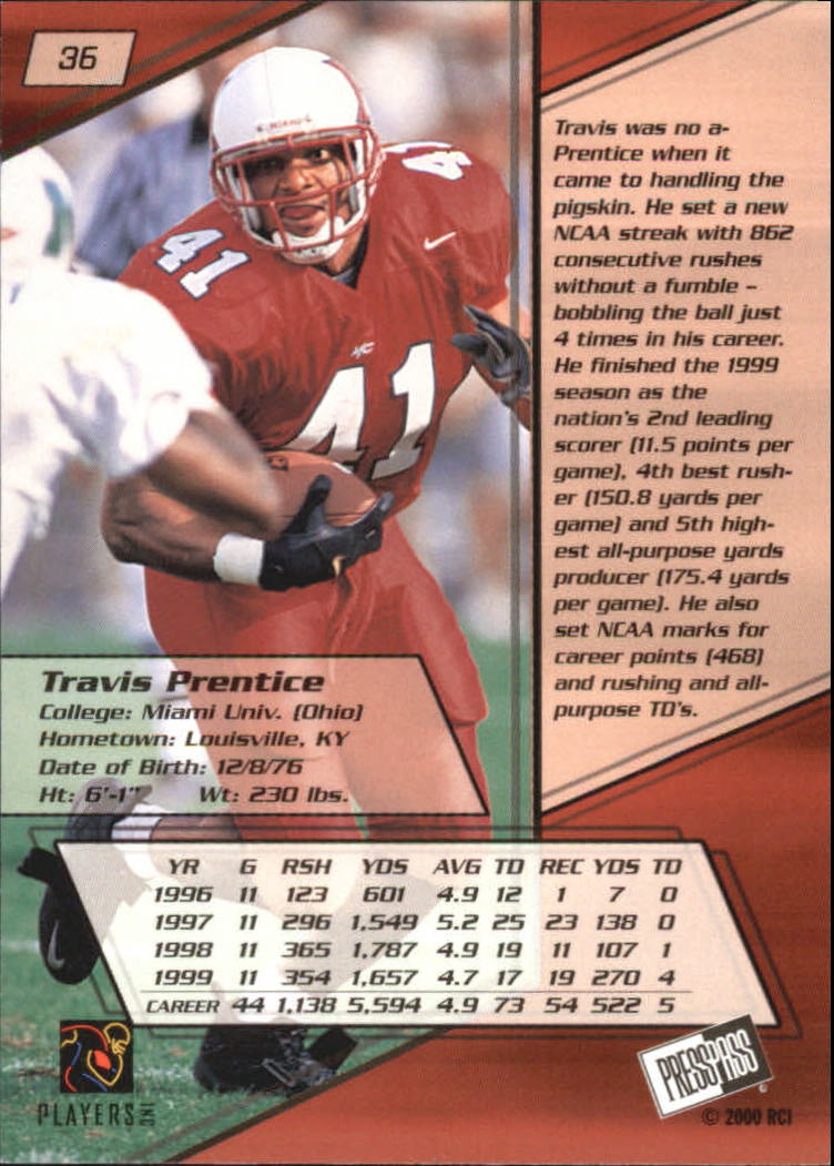 2000 Press Pass Torquers #36 Travis Prentice back image