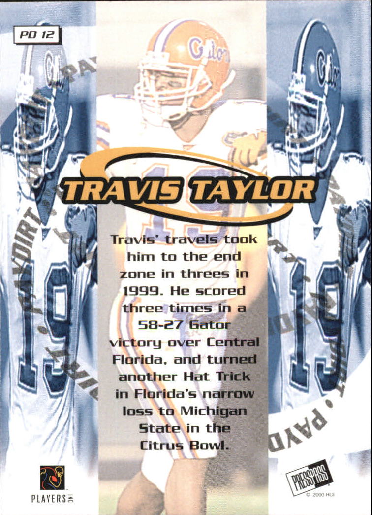 2000 Press Pass Paydirt #PD12 Travis Taylor back image