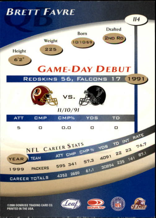 Brett Favre cards (1991-2001) Packers - You Choose - Picture 304 of 372