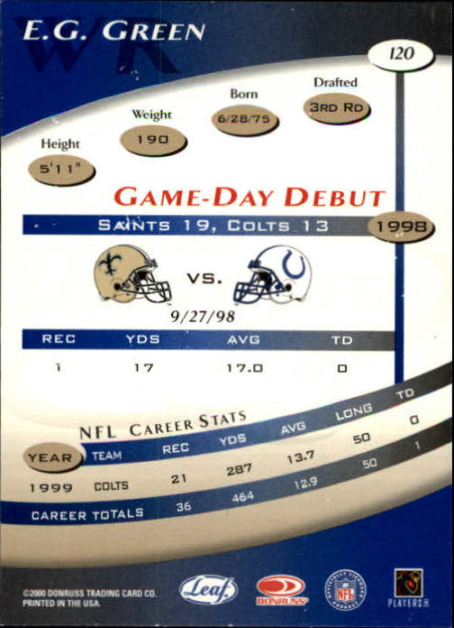 2000 Quantum Leaf #120 E.G. Green back image