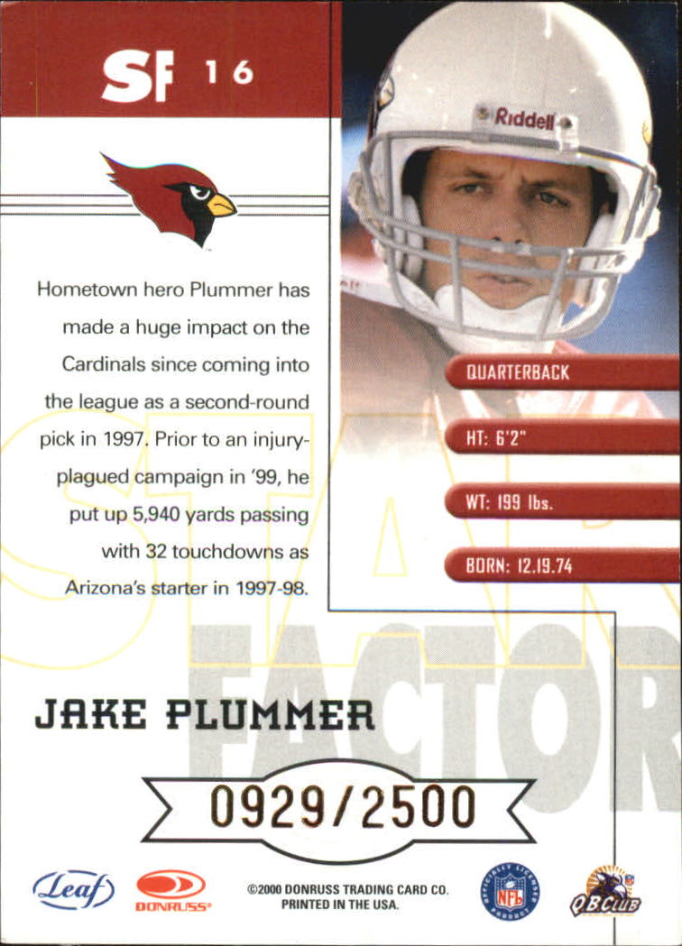 2000 Quantum Leaf Star Factor #SF16 Jake Plummer