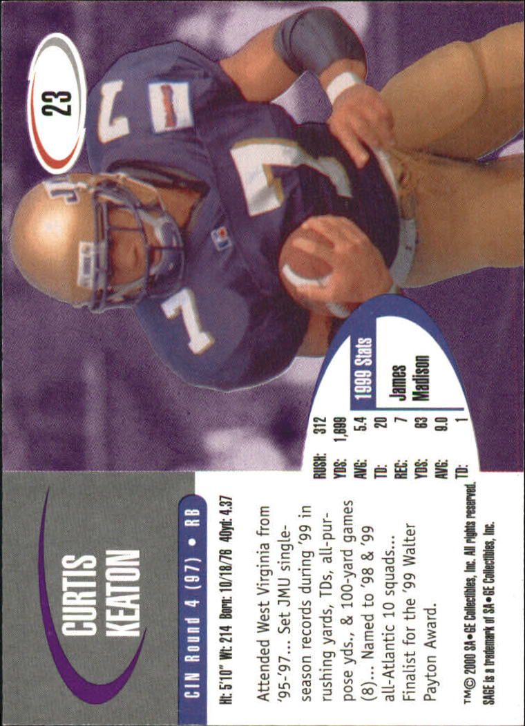 2000 SAGE #23 Curtis Keaton back image