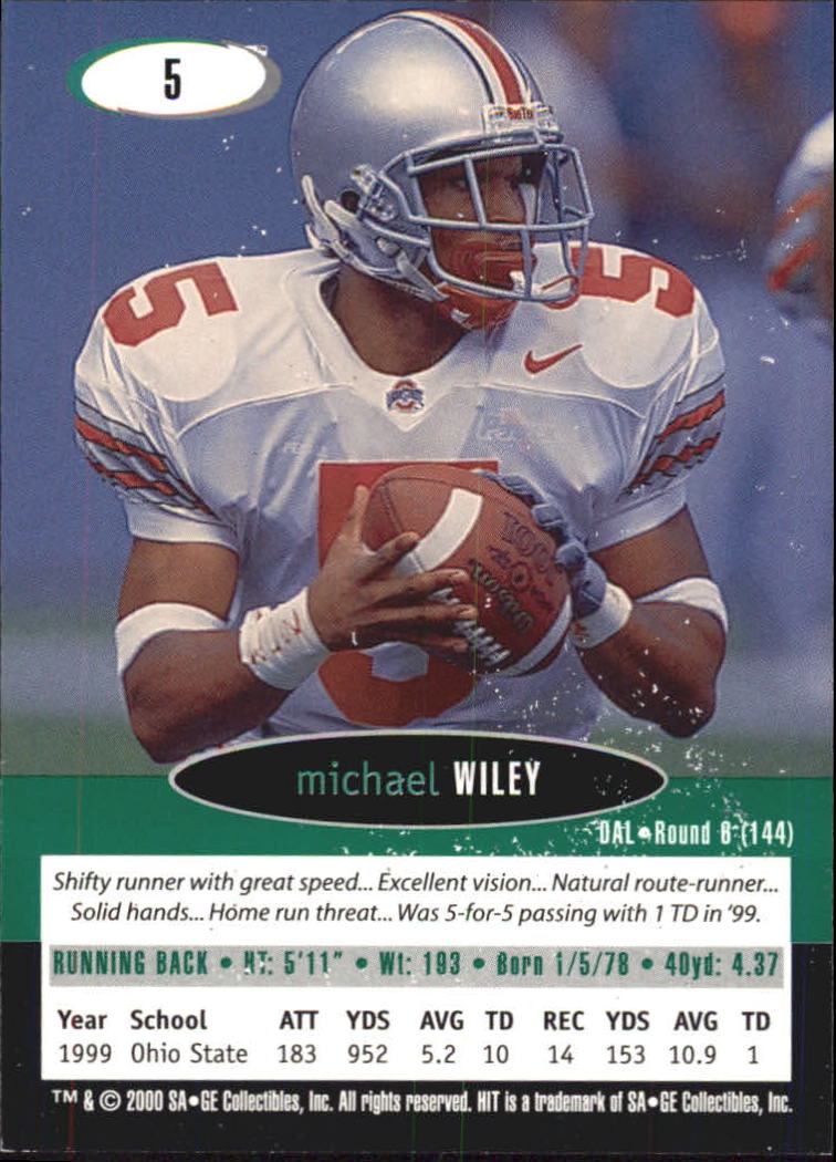 2000 SAGE HIT #5 Michael Wiley back image