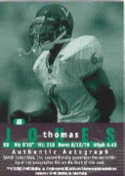 2000 SAGE HIT Autographs Emerald #6 Thomas Jones back image