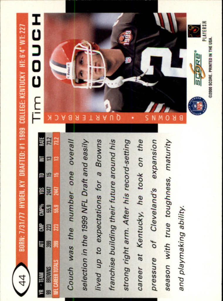 2000 Score #44 Tim Couch back image
