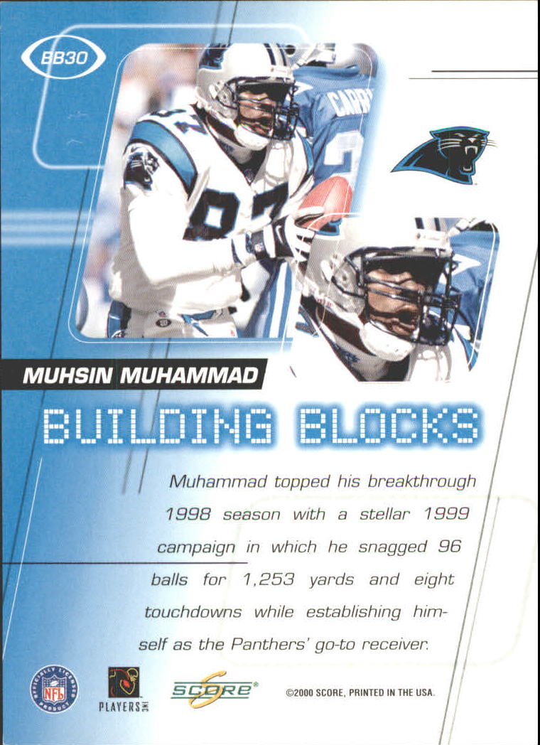 2000 Score Building Blocks #BB30 Muhsin Muhammad back image