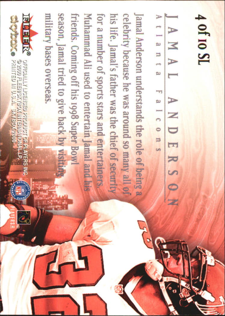 2000 SkyBox #4 SL Jamal Anderson Atlanta Falcons Skylines 4 Of 10