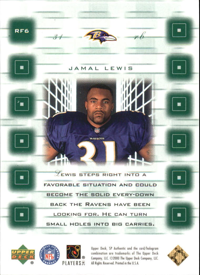 2000 SP Authentic Rookie Fusion #RF6 Jamal Lewis back image