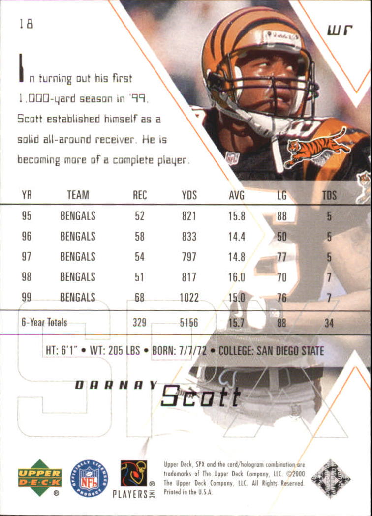 2000 SPx #18 Darnay Scott back image