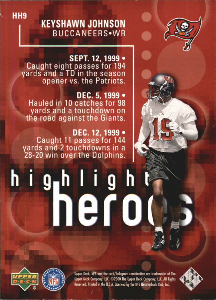 2000 SPx Highlight Heroes #HH9 Keyshawn Johnson back image