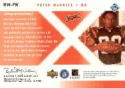 2000 SPx Winning Materials #WMPW Peter Warrick back image