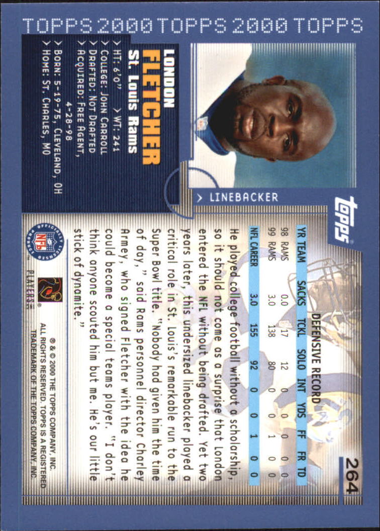 2000 TOPPS IP AUTO hot LONDON FLETCHER RC