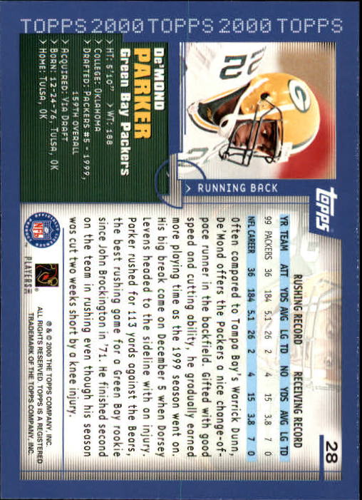 A8830- 2000 Topps Sammlung Fb Karte #S 1-250 -du Pick- 15 + Gratis US Schiff - Bild 49 von 465
