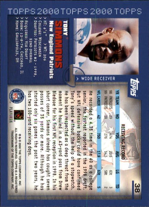 A8830- 2000 Topps Sammlung Fb Karte #S 1-250 -du Pick- 15 + Gratis US Schiff - Bild 69 von 465