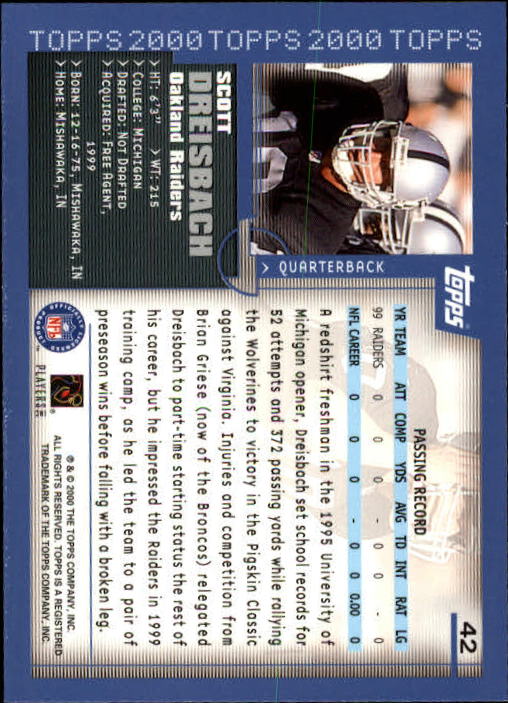 A8830- 2000 Topps Sammlung Fb Karte #S 1-250 -du Pick- 15 + Gratis US Schiff - Bild 77 von 465
