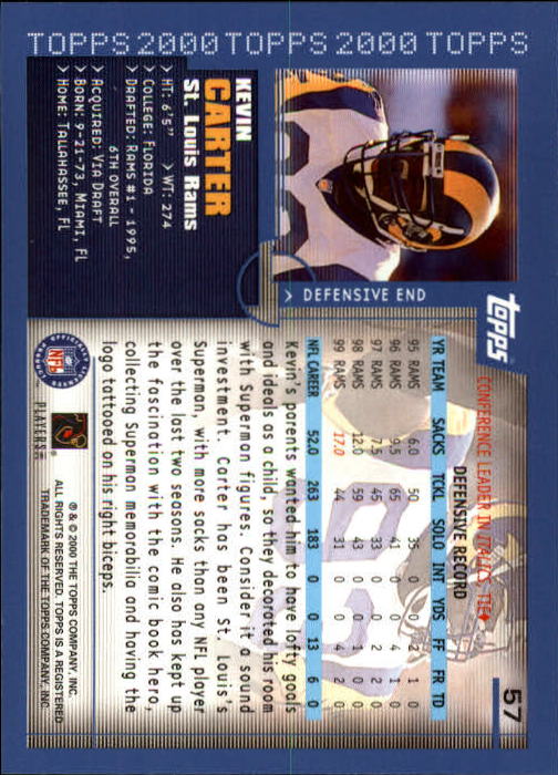 A8830- 2000 Topps Sammlung Fb Karte #S 1-250 -du Pick- 15 + Gratis US Schiff - Bild 101 von 465