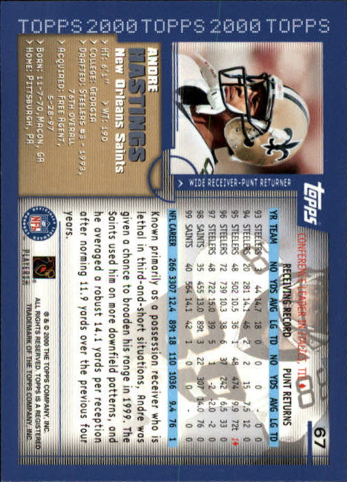 A8830- 2000 Topps Sammlung Fb Karte #S 1-250 -du Pick- 15 + Gratis US Schiff - Bild 121 von 465
