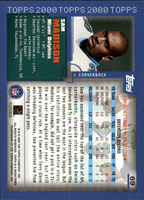 A8830- 2000 Topps Sammlung Fb Karte #S 1-250 -du Pick- 15 + Gratis US Schiff - Bild 125 von 465