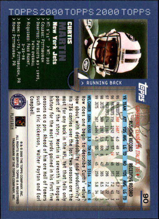 A8830- 2000 Topps Sammlung Fb Karte #S 1-250 -du Pick- 15 + Gratis US Schiff - Bild 165 von 465
