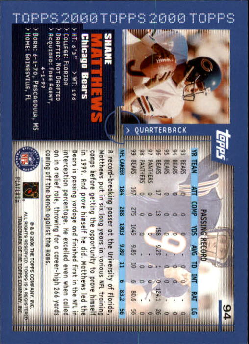 A8830- 2000 Topps Sammlung Fb Karte #S 1-250 -du Pick- 15 + Gratis US Schiff - Bild 173 von 465