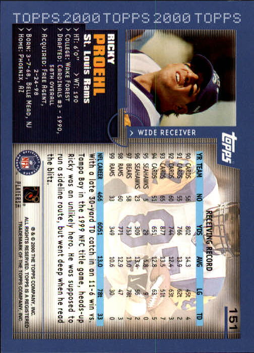 A8830- 2000 Topps Sammlung Fb Karte #S 1-250 -du Pick- 15 + Gratis US Schiff - Bild 279 von 465