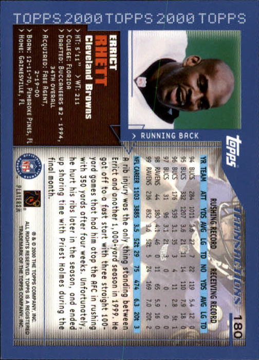 A8830- 2000 Topps Sammlung Fb Karte #S 1-250 -du Pick- 15 + Gratis US Schiff - Bild 333 von 465