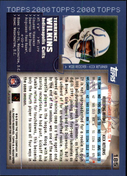 A8830- 2000 Topps Sammlung Fb Karte #S 1-250 -du Pick- 15 + Gratis US Schiff - Bild 343 von 465