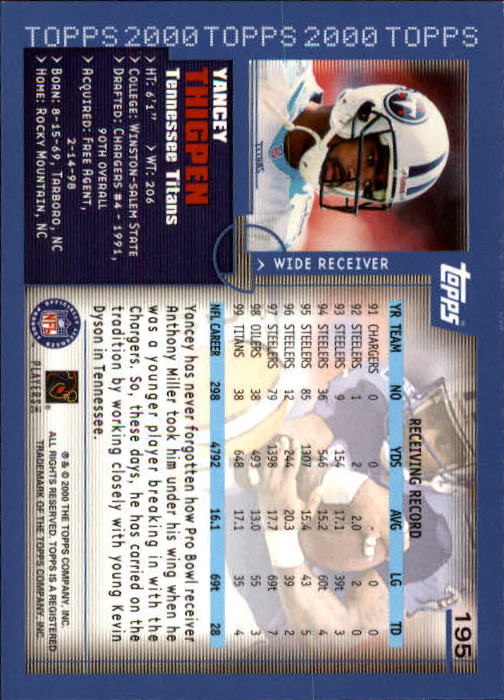 A8830- 2000 Topps Sammlung Fb Karte #S 1-250 -du Pick- 15 + Gratis US Schiff - Bild 361 von 465