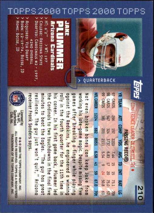 A8830- 2000 Topps Sammlung Fb Karte #S 1-250 -du Pick- 15 + Gratis US Schiff - Bild 387 von 465