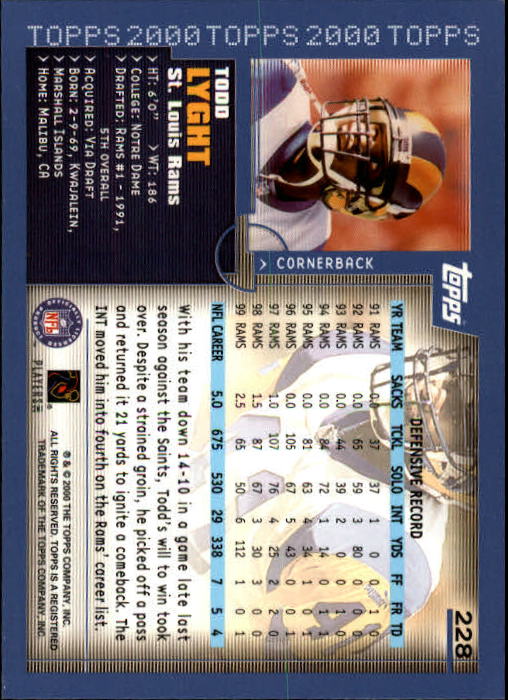 A8830- 2000 Topps Sammlung Fb Karte #S 1-250 -du Pick- 15 + Gratis US Schiff - Bild 423 von 465