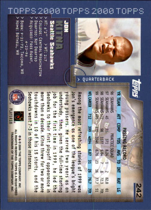 A8830- 2000 Topps Sammlung Fb Karte #S 1-250 -du Pick- 15 + Gratis US Schiff - Bild 449 von 465