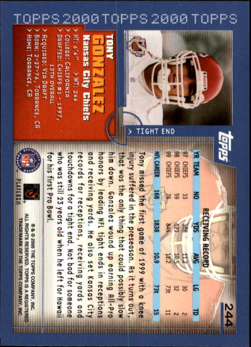 A8830- 2000 Topps Sammlung Fb Karte #S 1-250 -du Pick- 15 + Gratis US Schiff - Bild 453 von 465