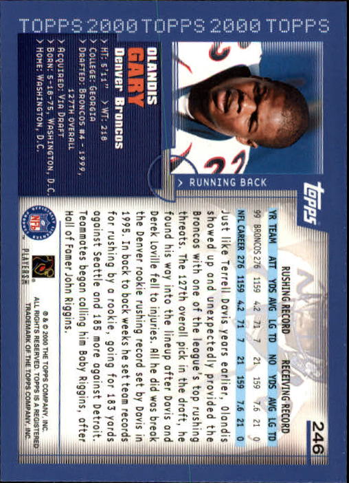 A8830- 2000 Topps Sammlung Fb Karte #S 1-250 -du Pick- 15 + Gratis US Schiff - Bild 457 von 465