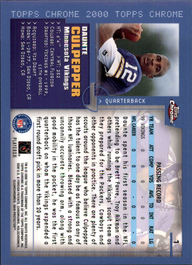 2000 Topps Chrome Football (Pick Card From List) C20 04-24