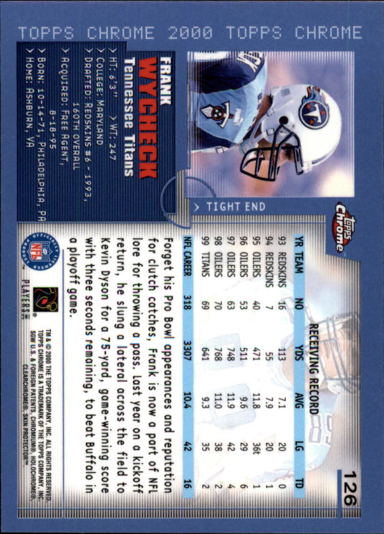 2000 Topps Chrome Football (Pick Card From List) C20 04-24