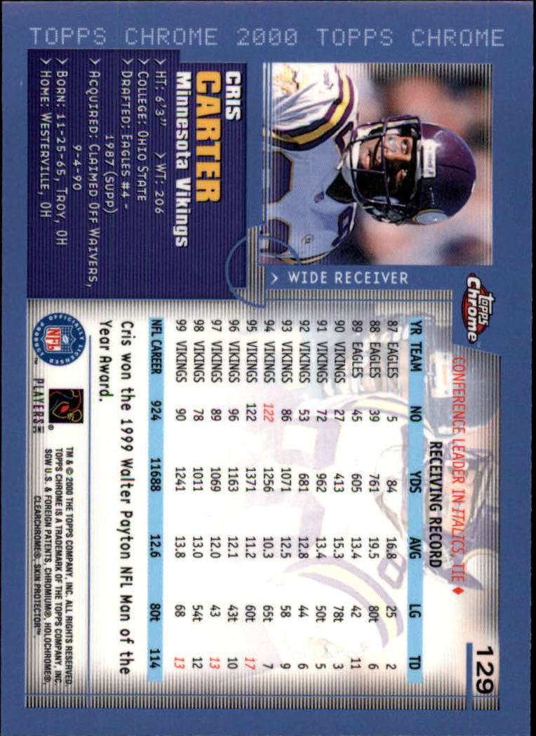 A8504- 2000 Topps Chrome FB Card #s 1-200 +Rookies -You Pick- 15+ FREE US SHIP - Picture 321 of 337